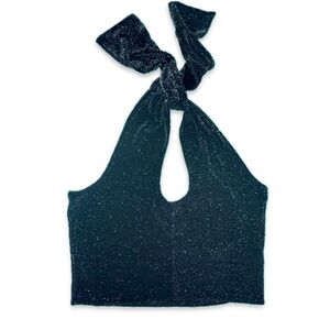 Bar III Black Sparkle Halter Tank Top